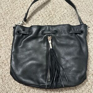 Elizabeth & James Elegant Black Leather Shoulder Bag